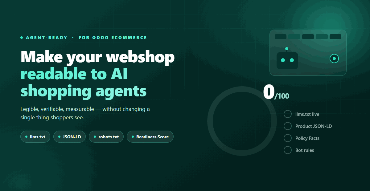 Agent-Ready — making an Odoo store readable to AI shopping agents